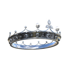 3d render royal medieval crown tiara isolated