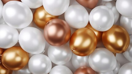 Chrome helium balloons in the birthday room. Neural network ai generated art