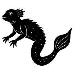 Side View Creature with Legs Swimming Underwater vector