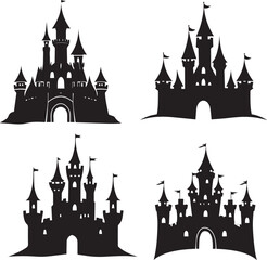 Obraz premium Minimal Castle illustration Silhouette