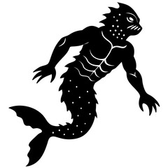Side View Creature with Legs Swimming Underwater vector