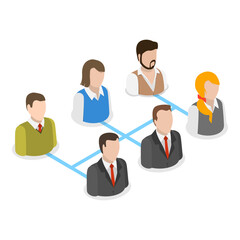 3D Isometric Flat Vector Illustration of Organization Chart , Structure of Company. Item 5