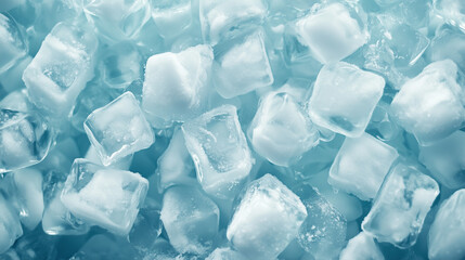 Obraz premium cold ice cubes shot from above