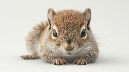 Fototapeta premium Close-up of a cute squirrel on a neutral background.