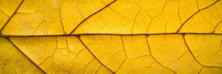 Obraz premium A close-up of a yellow leaf showcasing its intricate textures and veins.