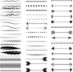 Hand Drown underlines  swirling lines and ornamental curls