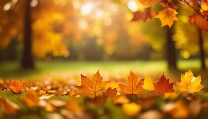 Fototapeta premium Falling leaves in early autumn, clean background.