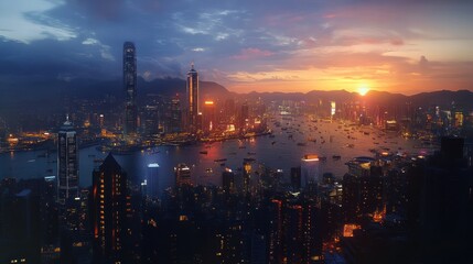 Hong Kong Skyline at Sunset
