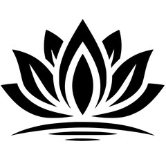 Lotus flower symbol silhouette