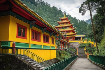 A Chinese-style temple in the mountainous area of Cagstaparak