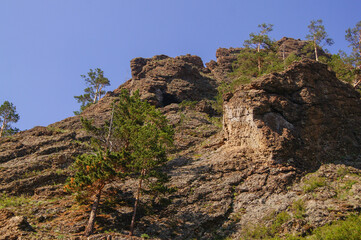 Rocky mountain in sunny day
