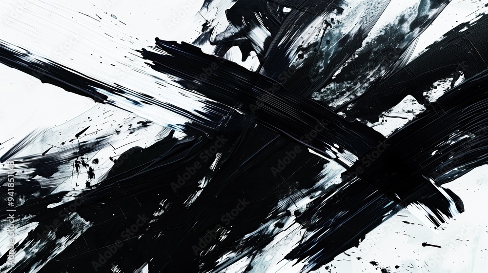 Poster abstract black brush strokes grunge dynamic textures and patterns