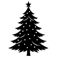 Christmas tree silhouette theme vector illustration