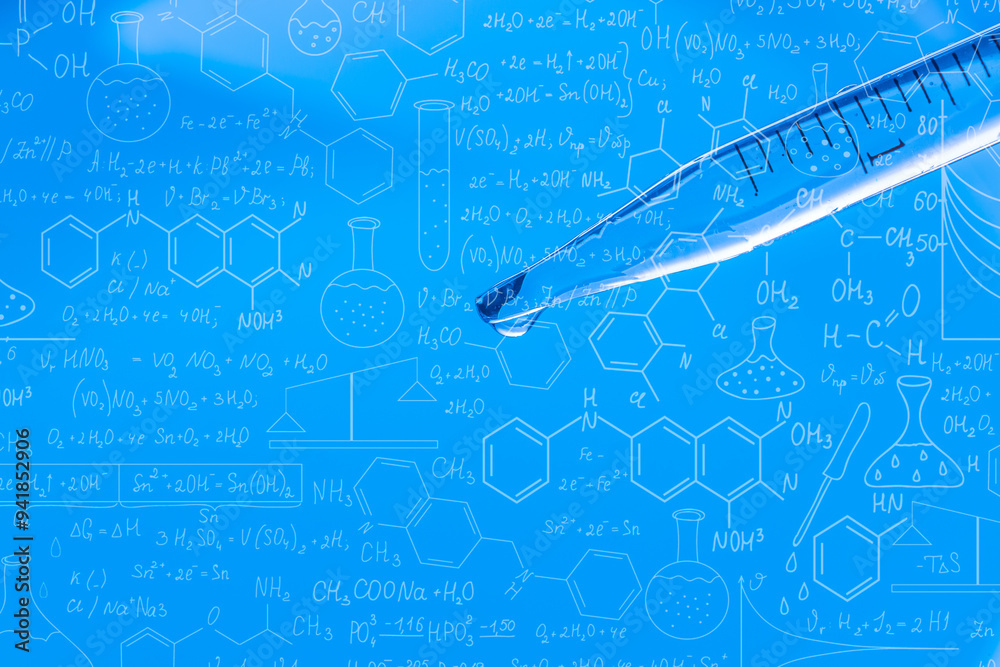 Wall mural macro science background,macro science experiment background,laboratory research, dropping liquid to