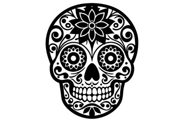 A Mexican skull decorated with delicate vibrant fall