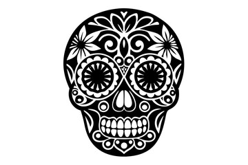 A Mexican skull decorated with delicate vibrant fall