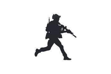 Vector military silhouette icon simple design on white background.