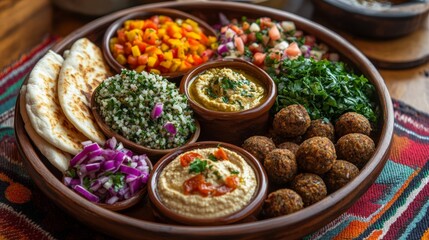 Lebanese Mezze Platter with hummus