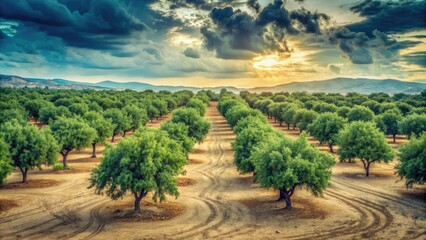 Pistachio Panorama: Earthy, dusty green, vintage aesthetic, rustic, nostalgia