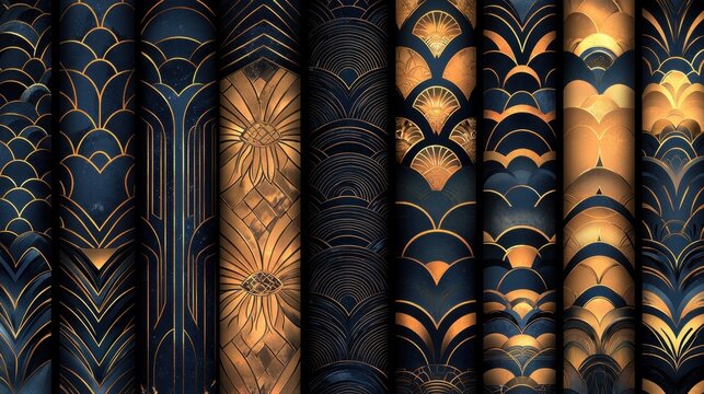 Geometric Elegance: Art Deco Pattern Collection for Stylish Designs