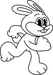 Animal Retro Cartoon | Vector outline illustration in trendy retro cartoon style	