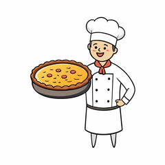 Classic Quiche Lorraine Creamy French Tart with Bacon and Cheese vector