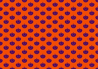 Seamless pattern with pumpkin. Halloween orange and purple pattern. Halloween pumpkin pattern. Autumn mood. Terrible. Boo
