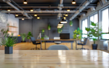 Photo blur background of modern office interior design contemporary workspace