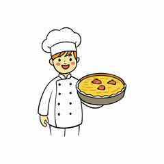 Classic Quiche Lorraine Creamy French Tart with Bacon and Cheese vector