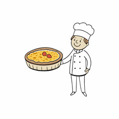Classic Quiche Lorraine Creamy French Tart with Bacon and Cheese vector