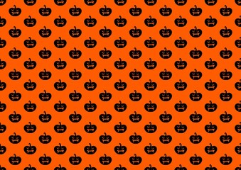 Seamless pattern with pumpkin. Halloween orange and black pattern. Halloween pumpkin pattern. Autumn mood. Terrible. Boo