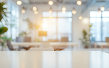 Photo blur background of modern office interior design contemporary workspace