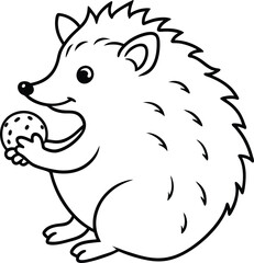 Charming hedgehog line drawing for kids coloring book fun and easy design for young artists to explore
