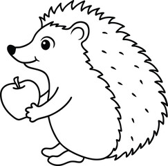 Sweet hedgehog line art ideal for kids to color and add their own touch to a cute and friendly animal illustration
