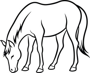 Adorable horse outline drawing for children’s fun coloring book adventures

