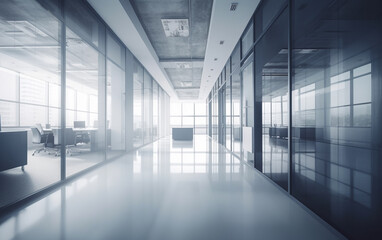 Photo blur background of modern office interior design contemporary workspace