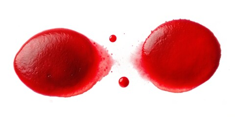 Fototapeta premium Red Liquid Splashes on White Background, liquid , stain , abstract , drop