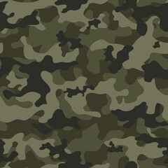 Fototapeta premium camouflage pattern seamless army background, uniform texture, trendy khaki design