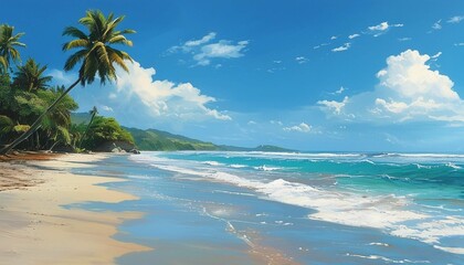 Fototapeta premium beach with palm trees