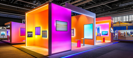 Colorful Trade Show Booth.