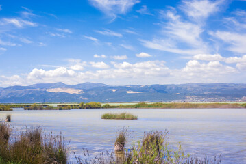 Obraz premium View from the lake shore on the mountain