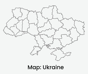 Ukraine maps for design Black outline mosaic and white