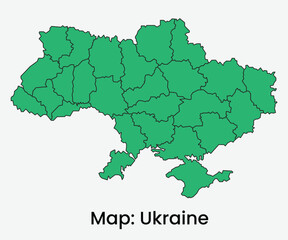Ukraine maps for design Black outline mosaic green and white background