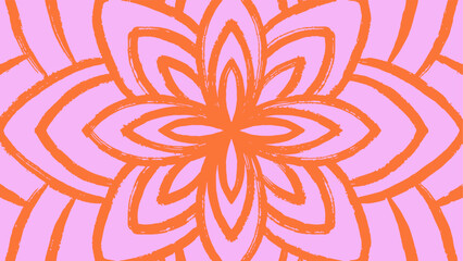 Ornamental wallpaper with pink flower