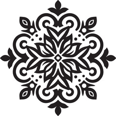 Circle flower of mandala with floral ornament pattern, Decorative pattern seamless vector silhouette design 