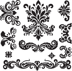 Circle flower of mandala with floral ornament pattern, Decorative pattern seamless vector silhouette design 