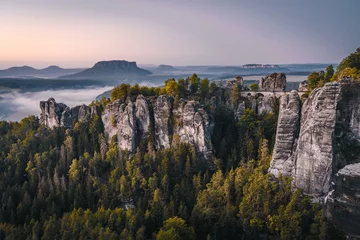 Bastei Bridge in Saxony, Germany. Sächsische Schweiz. Elbsandsteingebirge.
