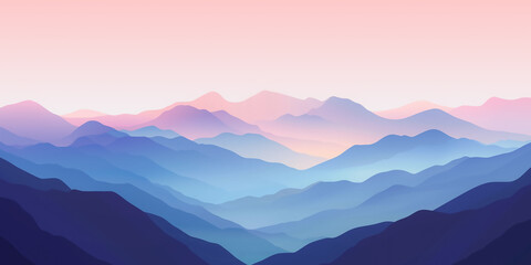 Fototapeta premium Abstract vector landscape, sunrise in the mountains 