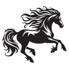 Jumping Horse Silhouette Clip Art, Horse silhouette vector