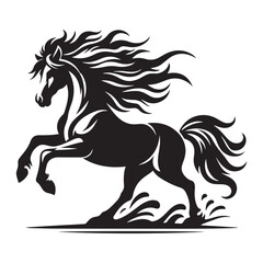 Jumping Horse Silhouette Clip Art, Horse silhouette vector